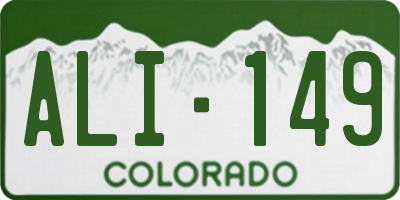 CO license plate ALI149