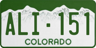 CO license plate ALI151