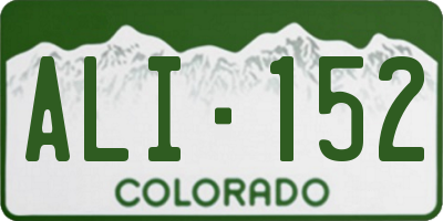 CO license plate ALI152