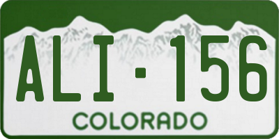 CO license plate ALI156