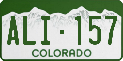CO license plate ALI157