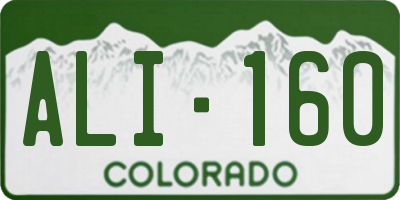 CO license plate ALI160