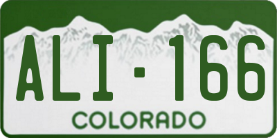 CO license plate ALI166