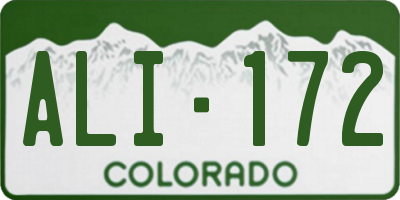 CO license plate ALI172