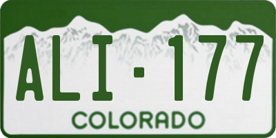 CO license plate ALI177