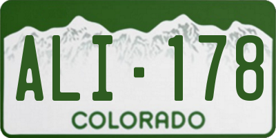 CO license plate ALI178