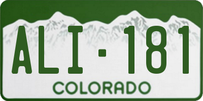 CO license plate ALI181