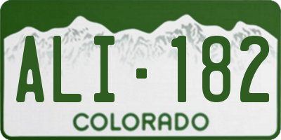 CO license plate ALI182