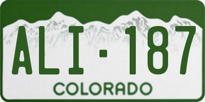 CO license plate ALI187