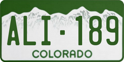CO license plate ALI189