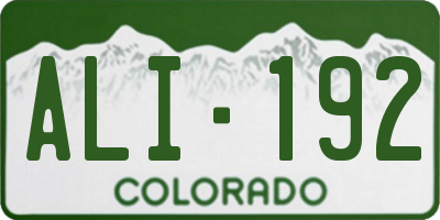 CO license plate ALI192