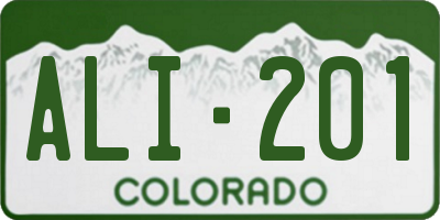 CO license plate ALI201
