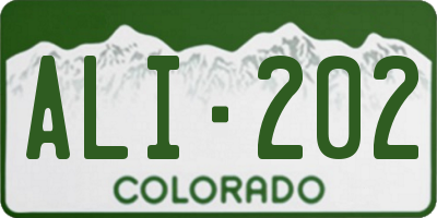 CO license plate ALI202