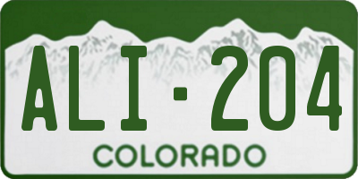 CO license plate ALI204