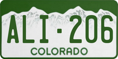 CO license plate ALI206