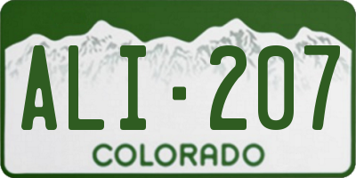 CO license plate ALI207