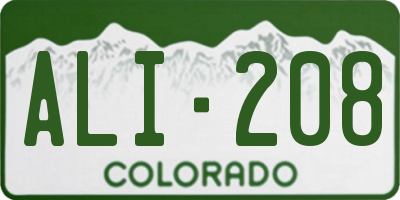 CO license plate ALI208