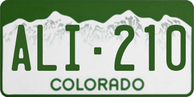 CO license plate ALI210