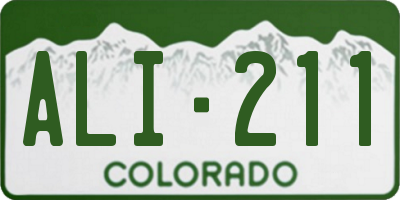 CO license plate ALI211