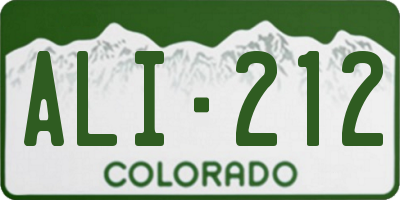 CO license plate ALI212