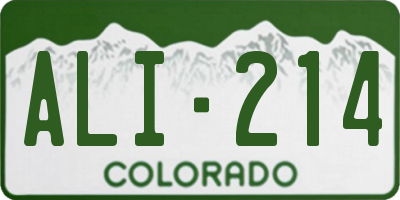 CO license plate ALI214
