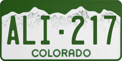 CO license plate ALI217