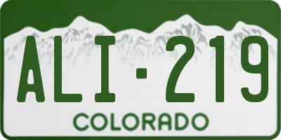 CO license plate ALI219