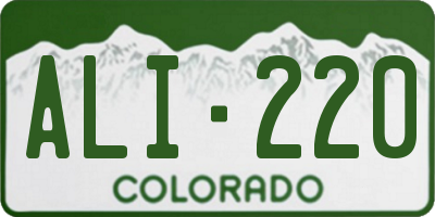 CO license plate ALI220