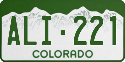 CO license plate ALI221