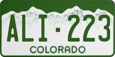 CO license plate ALI223