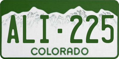 CO license plate ALI225