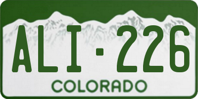 CO license plate ALI226