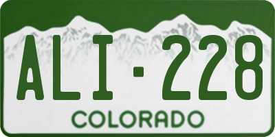 CO license plate ALI228