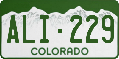 CO license plate ALI229