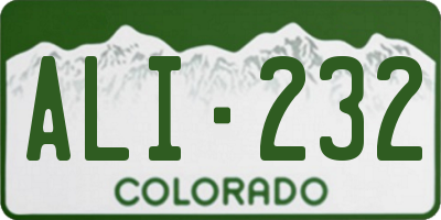 CO license plate ALI232