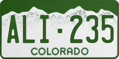 CO license plate ALI235