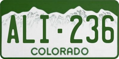CO license plate ALI236