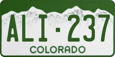 CO license plate ALI237