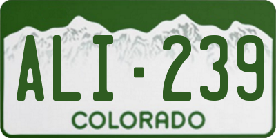 CO license plate ALI239