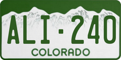 CO license plate ALI240