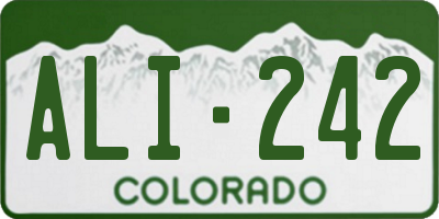 CO license plate ALI242