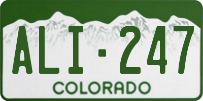 CO license plate ALI247