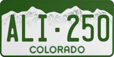 CO license plate ALI250