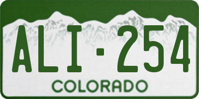 CO license plate ALI254