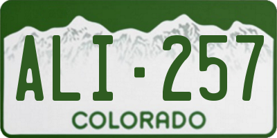 CO license plate ALI257
