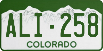CO license plate ALI258