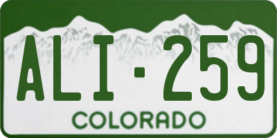 CO license plate ALI259