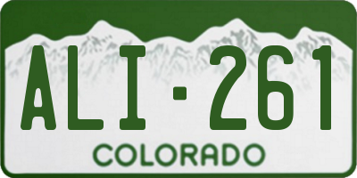 CO license plate ALI261