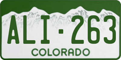 CO license plate ALI263
