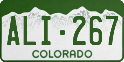 CO license plate ALI267